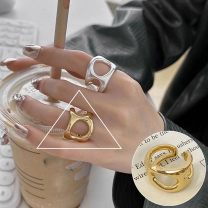 Hip-hop Streetwear Geometric Copper Open Ring