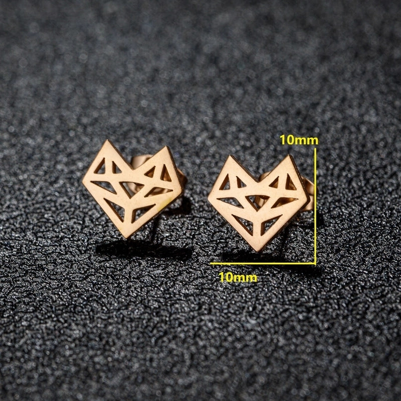 1 Pair Sweet Minimalist Artistic Animal Irregular Polishing Plating 304 Stainless Steel 18K Gold Plated Ear Studs