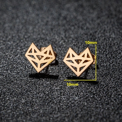 1 Pair Sweet Minimalist Artistic Animal Irregular Polishing Plating 304 Stainless Steel 18K Gold Plated Ear Studs