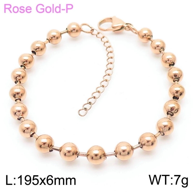 Minimalist Round Stainless Steel 18K Gold Plated Bracelets In Bulk