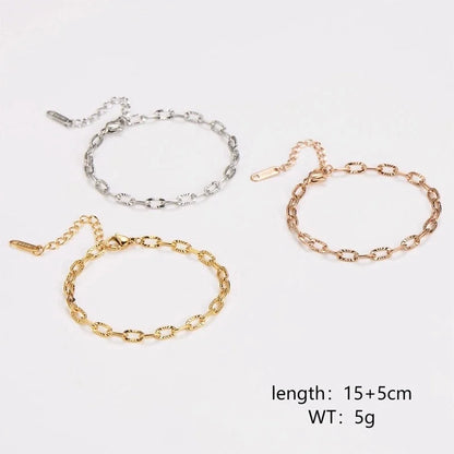 Classic Style Commute Geometric 304 Stainless Steel Bracelets In Bulk