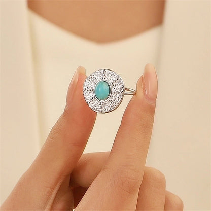 Alloy Gold Plated Silver Plated Casual Elegant Sun Heart Shape Turquoise Open Rings