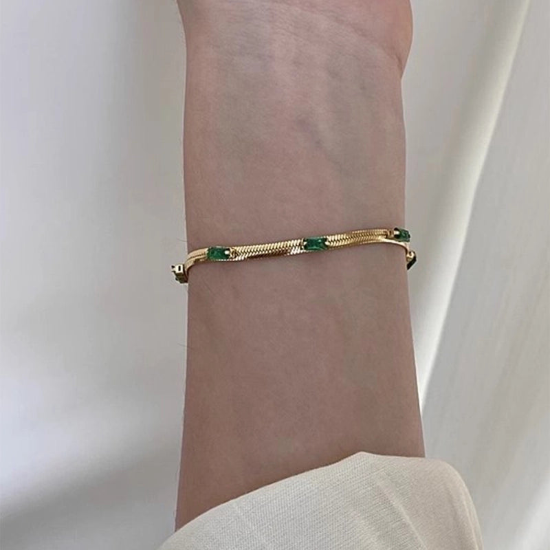 Glam Vacation Solid Color 304 Stainless Steel Snake Chain Bracelets In Bulk