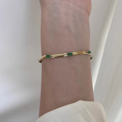 Glam Vacation Solid Color 304 Stainless Steel Snake Chain Bracelets In Bulk