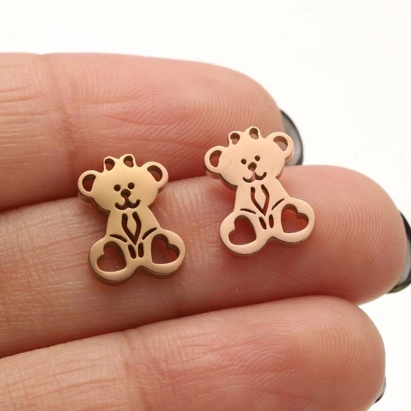 1 Pair Casual Cute Animal Plating Hollow Out 304 Stainless Steel 18K Gold Plated Ear Studs