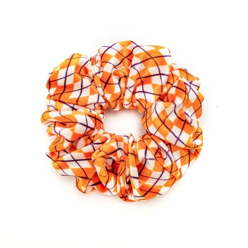 Halloween Fashion Women'S Pumpkin Heart Shape Flannel Printing Hair Tie