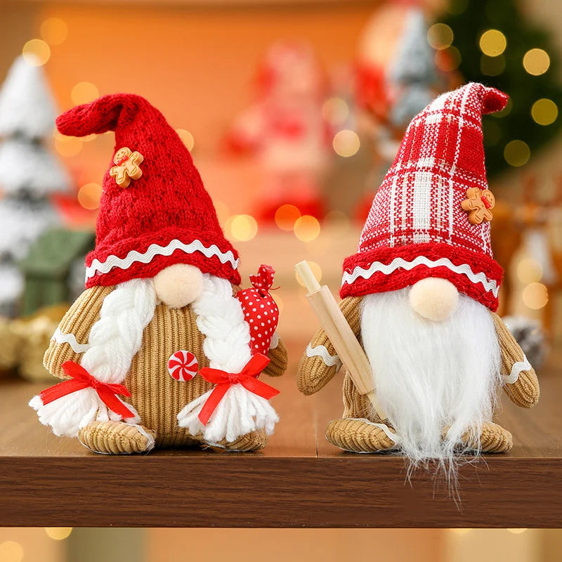 Christmas Faceless Old Man Figurine Cartoon Faceless Doll Figurine Gnome Hanging Window Display Decoration