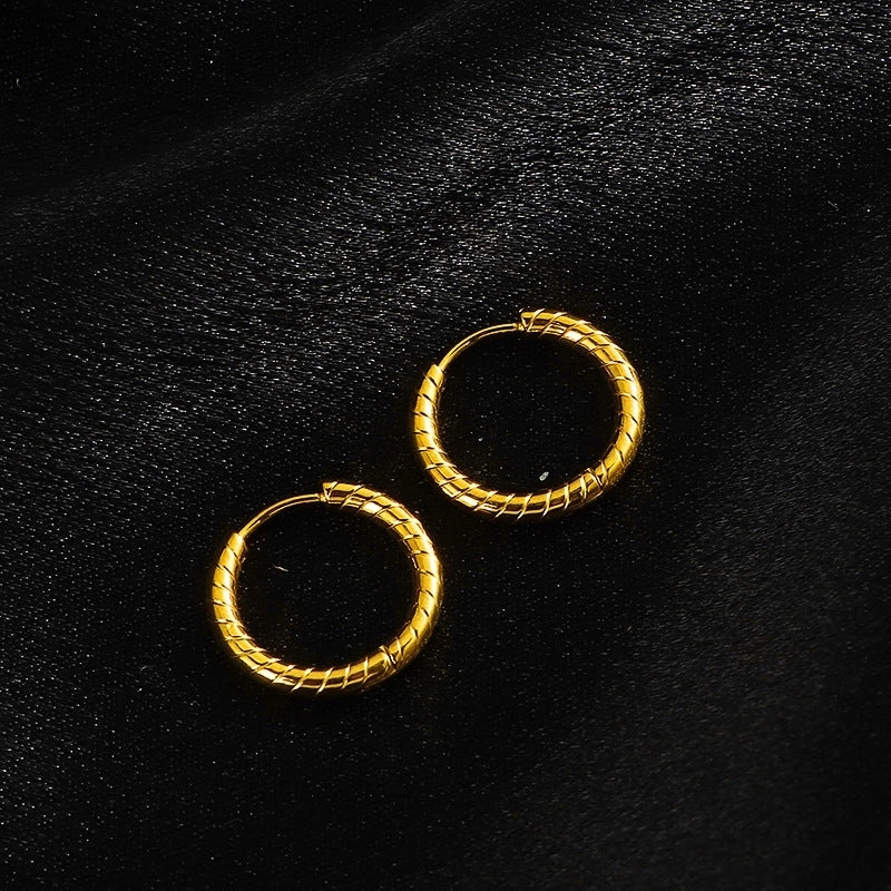 1 Pair Minimalist Geometric Titanium Steel Earrings