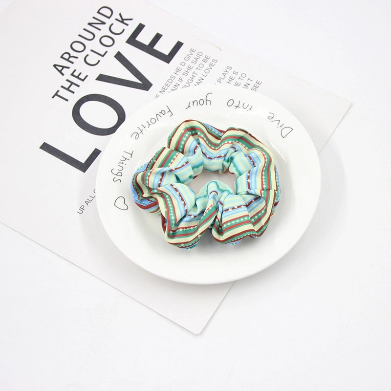 Christmas Cute Women's Color Block Rib-Knit Hair Tie