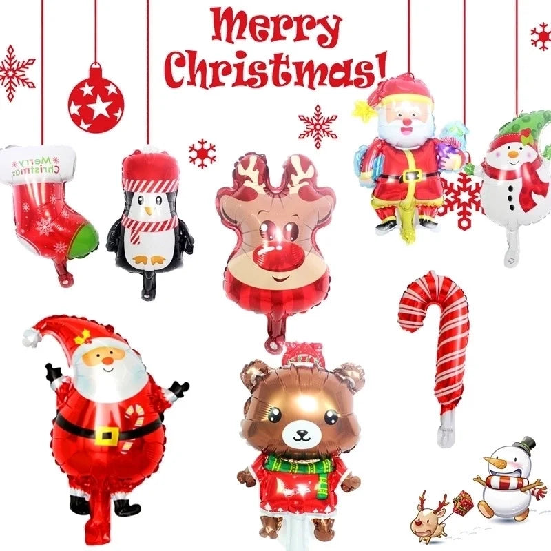 Christmas Casual Christmas Tree Santa Claus Snowman Aluminum Film Party Balloon Balloons