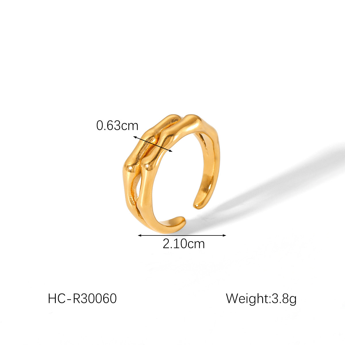 Open Ring IG Style Textured Pearl Bowknot Geometric Stainless Steel Zircon Inlay Rings