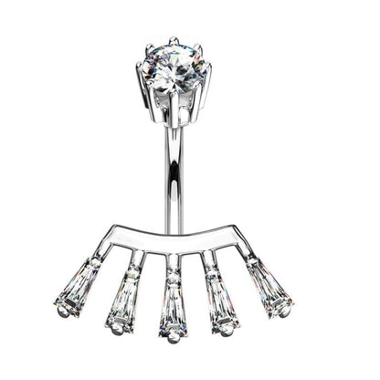 1 Piece Belly Rings Minimalist Heart Shape Wings Butterfly 316L Stainless Steel Copper Inlay Zircon