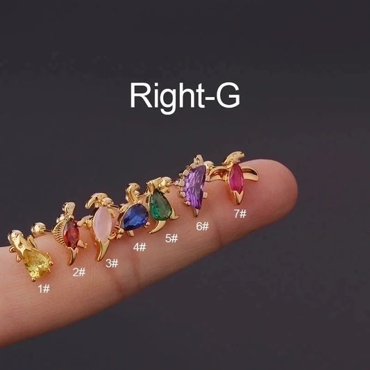 Ear Cartilage Rings & Studs Fashion Animal 316L Stainless Steel Copper Plating