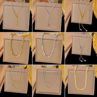 Sweet Solid Color Titanium Steel Plating Pendant Necklace