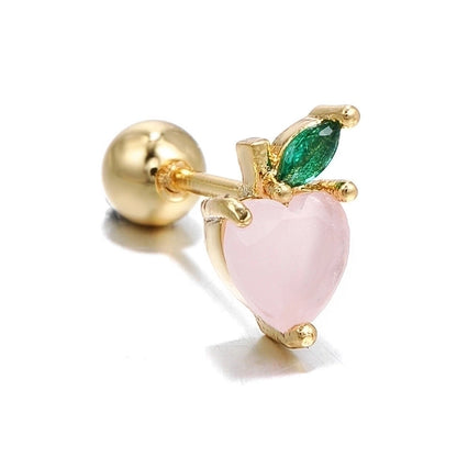 Ear Cartilage Rings & Studs Fashion Fruit Brass Artificial Gemstones