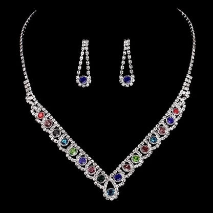 Rhinestone Printing Bridal Jewelry Sets