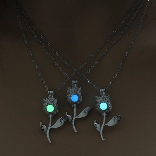 Luminous Hollow Snowflake Pendant Necklace