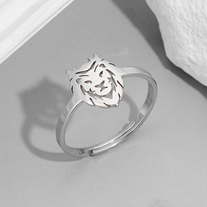 Funny Sweet Pastoral Animal 201 Stainless Steel 18K Gold Plated Polishing Adjustable Ring