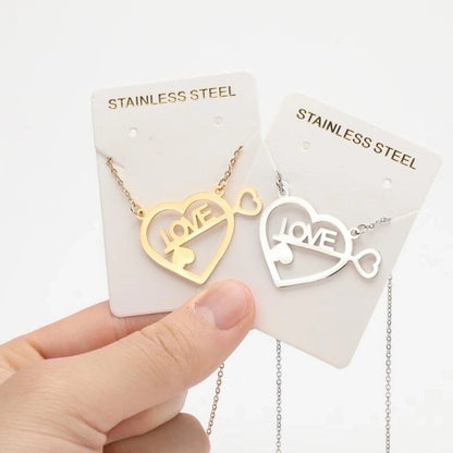 Titanium Steel Fashion Plating Hollow Out Human Face Letter Moon Pendant Necklace