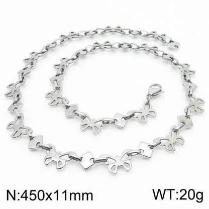 Minimalist Butterfly 304 Stainless Steel 18K Gold Plated Bracelets Necklace