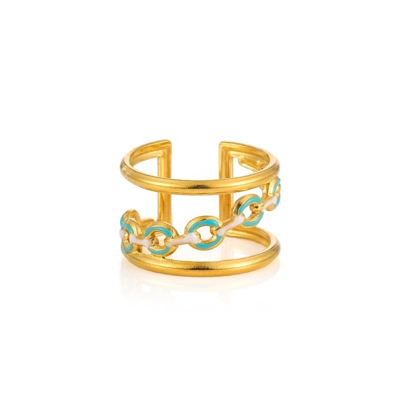 Elegant Minimalist Geometric 304 Stainless Steel Enamel Stainless Steel Rings