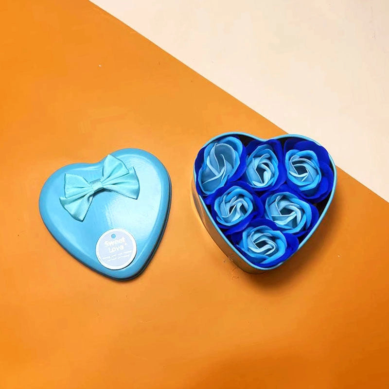 Christmas Valentine'S Day Romantic Heart Shape Iron Date Festival Soap Flower