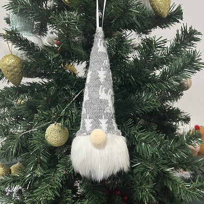 Christmas Decoration With Lights Glowing Faceless Old Man Forest Pendant Christmas Tree Pendant Decoration