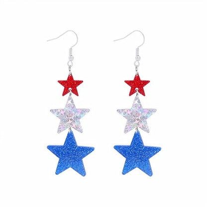 1 Pair Retro Color Block Plating Arylic Iron Aluminum Silver Plated Drop Earrings