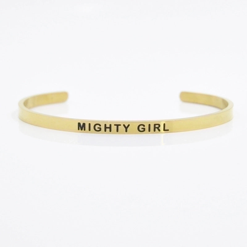 Minimalist Letter Stainless Steel Bangle