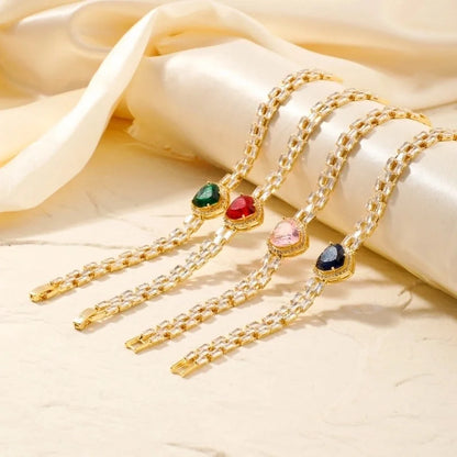 Copper K Gold Plated Inlay Water Droplets Zircon Bracelets