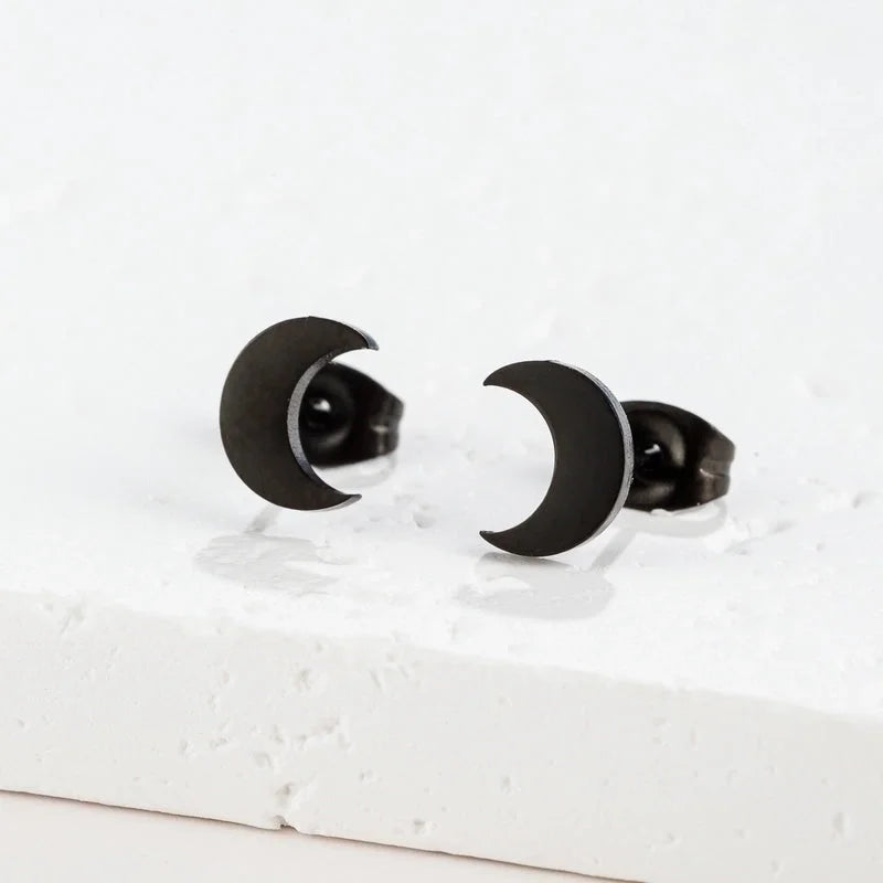1 Pair Minimalist Classic Style Round Star Moon Hollow Out 304 Stainless Steel 18K Gold Plated Ear Studs