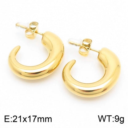 1 Pair Minimalist Geometric 304 Stainless Steel 18K Gold Plated Earrings Ear Studs