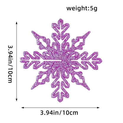 Christmas Decoration 10cm Snowflakes Plastic Sprinkles Snowflakes Christmas Tree Decoration Hollow Snowflake Ornaments