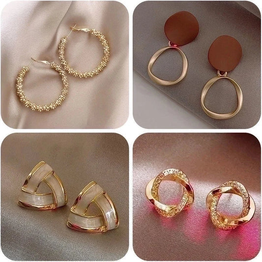 Lady Geometric Alloy Plating Artificial Pearls Women\'s Earrings 1 Pair