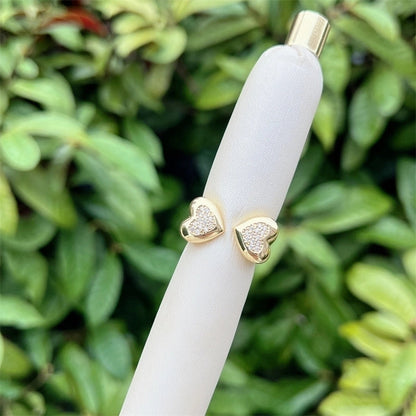 Copper 18K Gold Plated Heart Shape Butterfly Zircon Open Rings