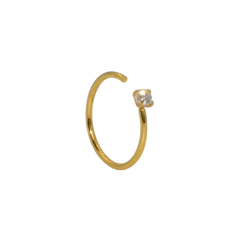 1 Piece Nose Rings & Studs Casual Elegant Vacation Geometric 304 Stainless Steel Plating Zircon 18K Gold Plated Nose Rings & Studs