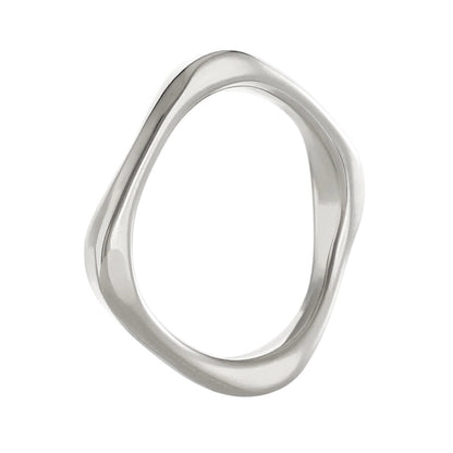 Minimalist Solid Color Stainless Steel No Inlay Gold Plated Plating Rings