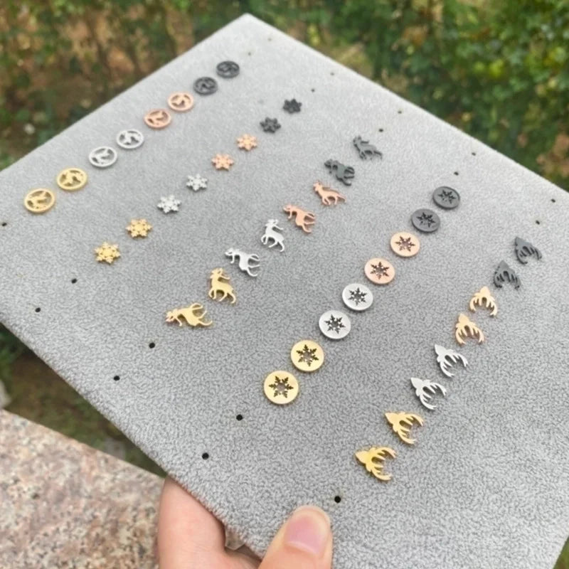 1 Pair Fashion Christmas Tree Plating 304 Stainless Steel 18K Gold Plated Ear Studs