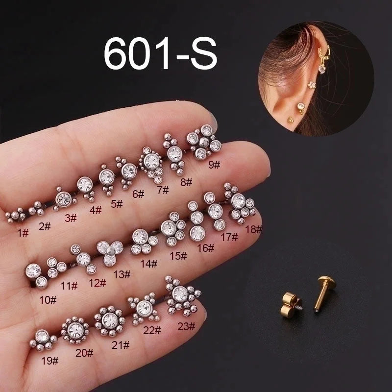 Ear Cartilage Rings & Studs Fashion Geometric 316L Stainless Steel Plating