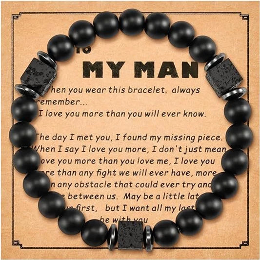 Men's Bracelet Natural Stone Beaded Bracelet Christmas Valentine's Day Thanksgiving Birthday Gift Men's Gift