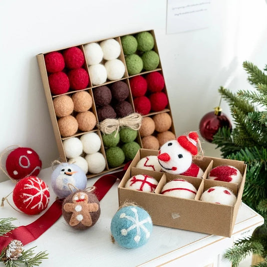 Christmas Basic Modern Style Round Wool Felt Party Festival Hanging Ornaments
