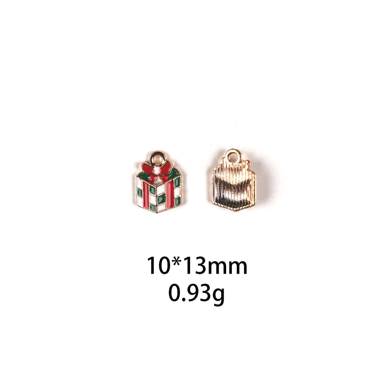 10 PCS/Package Zinc Alloy Christmas Tree Santa Claus Christmas Socks Pendant Jewelry Accessories