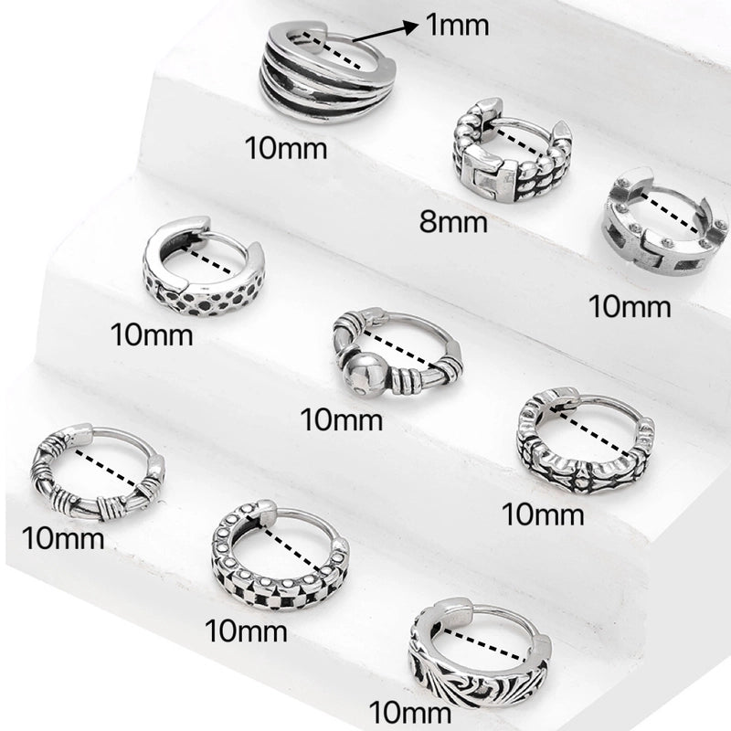 1 Piece Halloween Gothic Minimalist Polka Dots Solid Color Polishing 316 Stainless Steel Hoop Earrings