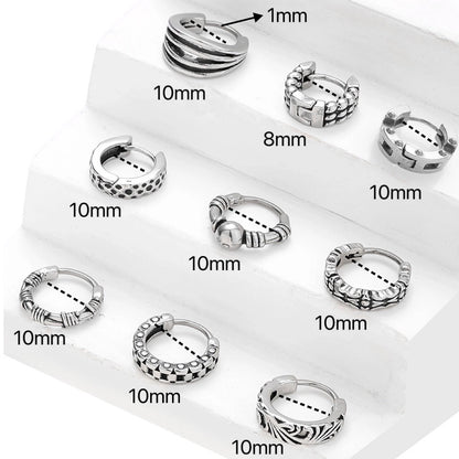 1 Piece Halloween Gothic Minimalist Polka Dots Solid Color Polishing 316 Stainless Steel Hoop Earrings