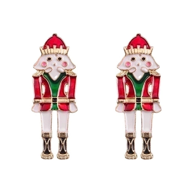 1 Pair Cute Funny Classic Style Cartoon Character Nutcracker Inlay Alloy Seed Bead Drop Earrings