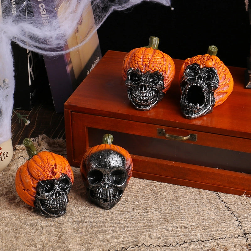 Halloween Hip-Hop Funny Pumpkin Skull Resin Party Festival Ornaments Decorative Props