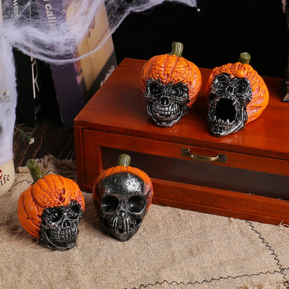 Halloween Hip-Hop Funny Pumpkin Skull Resin Party Festival Ornaments Decorative Props