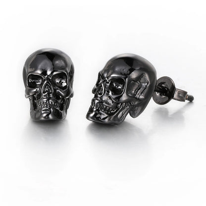 1 Pair Halloween Hip-Hop Retro Punk Skull Plating Copper Copper Ear Studs
