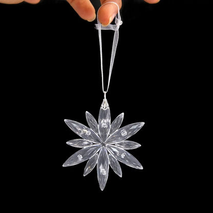 Christmas Shiny IG Style Snowflake Plastic Party Festival Hanging Ornaments Decorations Hanging Ornaments