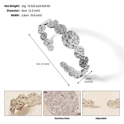 Modern Style Geometric Plant 304 Stainless Steel 18K Gold Plated Bangle In Bulk